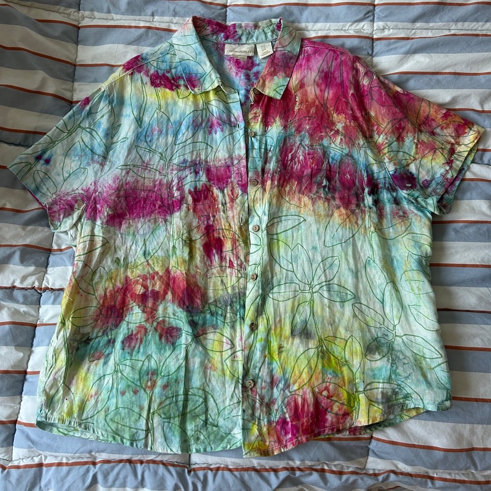 Colorful Tie-Dye Short Sleeve Shirt